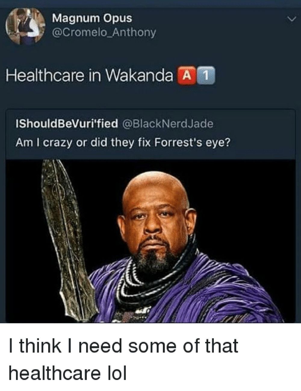 Healthcare in Wakanda Black Panther meme