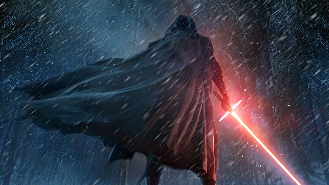 Kylo Ren with Lightsaber in Snow
