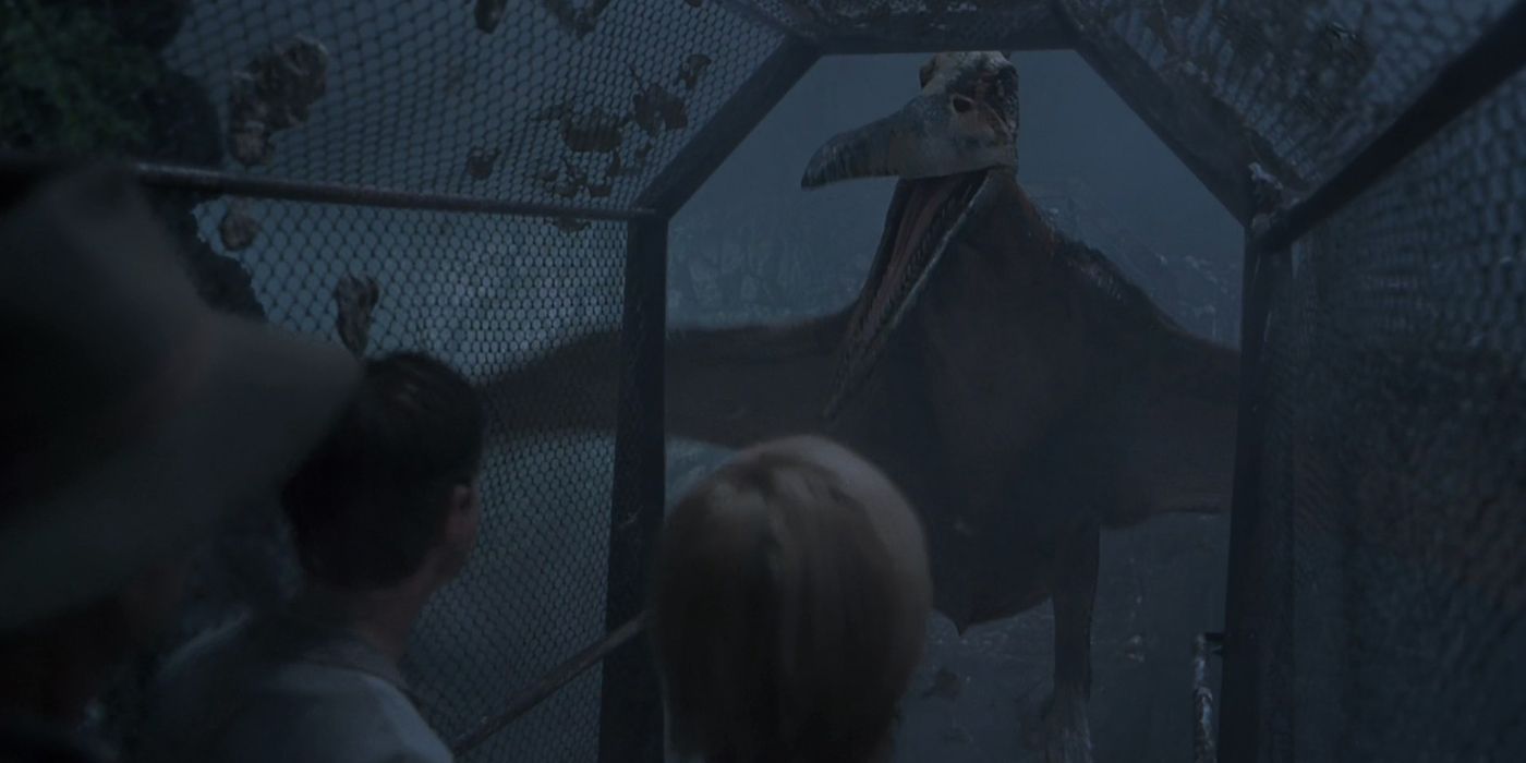 Pteranodonte atacando em personagens em Jurassic Park III