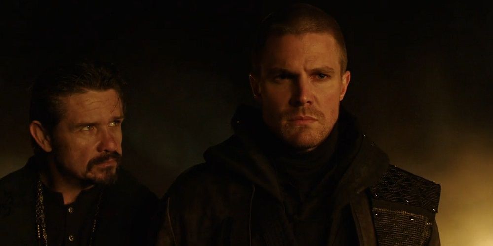 Ra's al Ghul and Oliver Queen in Arrow