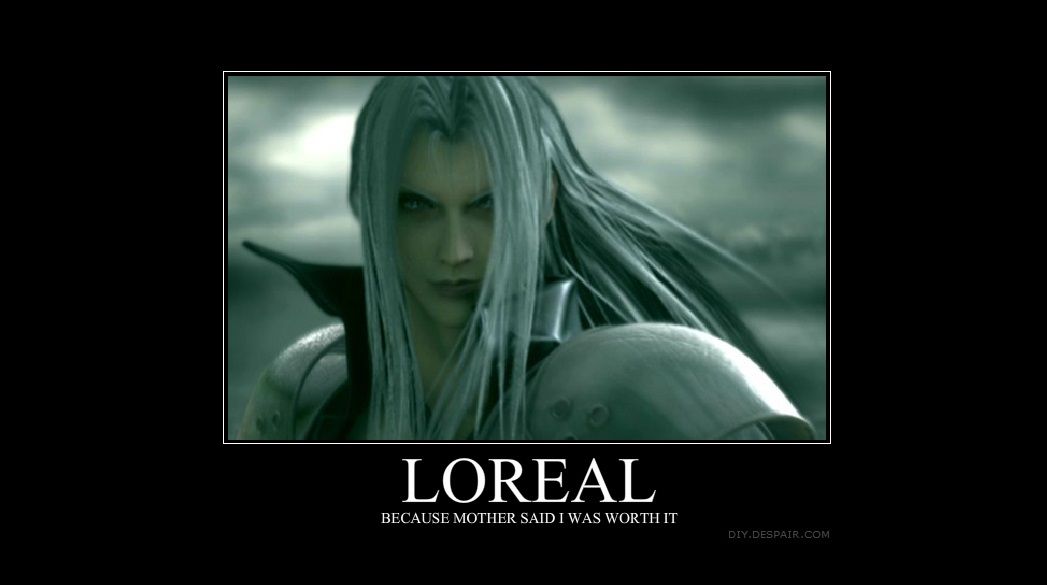 Sephiroth from Final Fantasy VII L'Oreal Meme