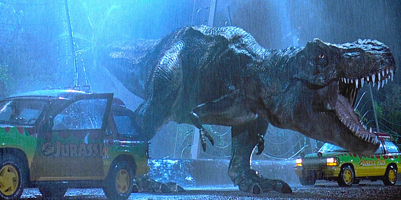 T-Rex roaring in Jurassic Park