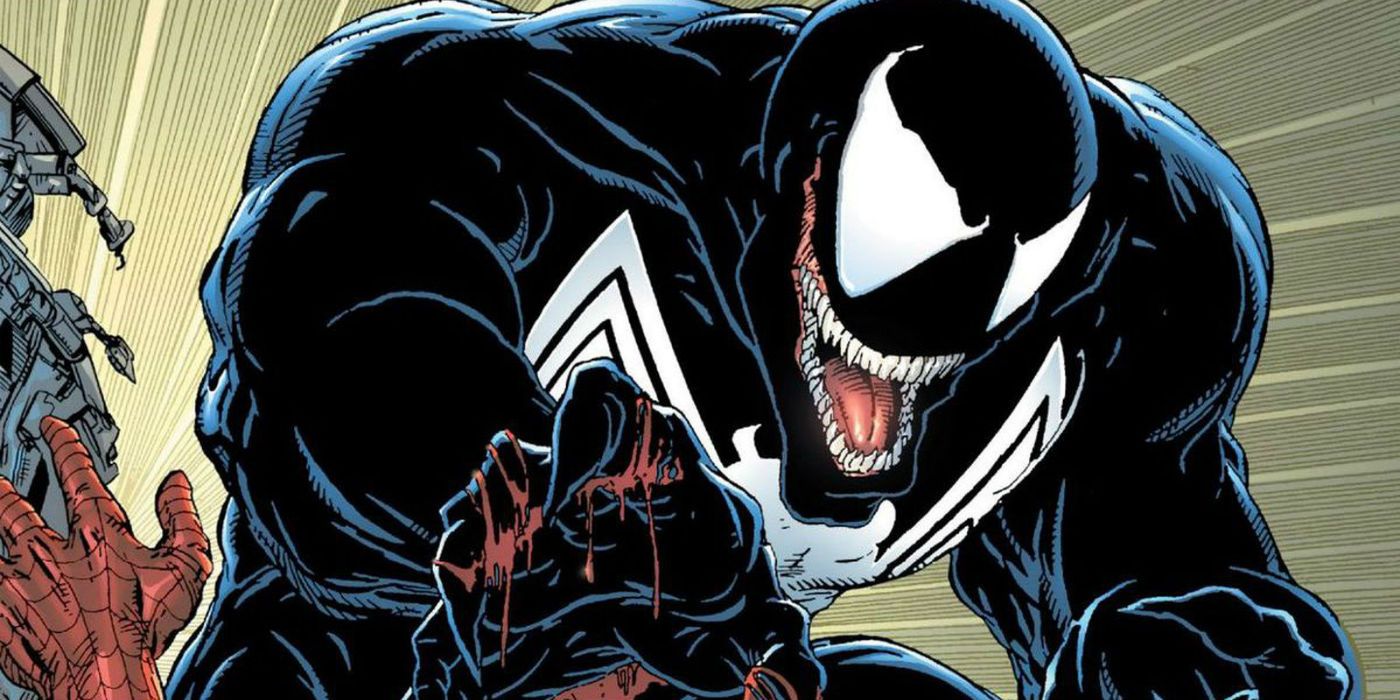 Venom stands over Spider-Man by Todd McFarlane
