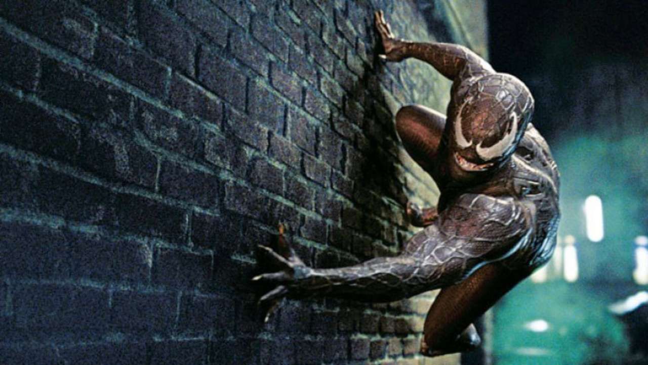 Venom clinging to a wall