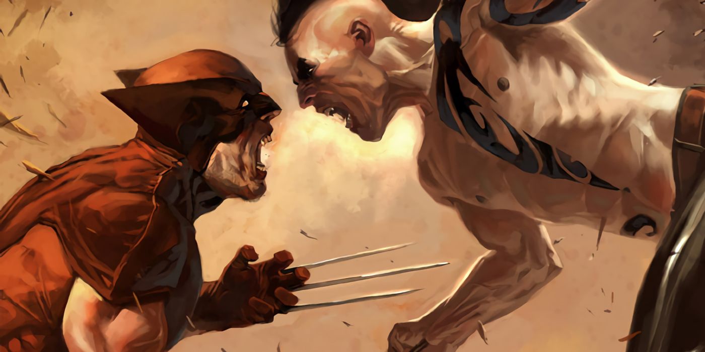 An image of Wolverine fighting his son Daken in Marvel Comics