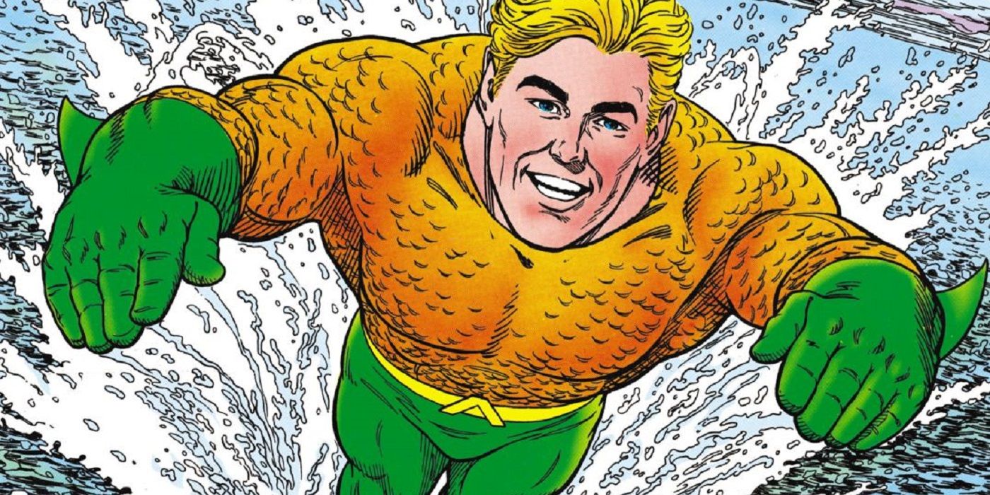 Aquaman swimming on a cover for Keith Giffen's The Legend of Aquaman.
