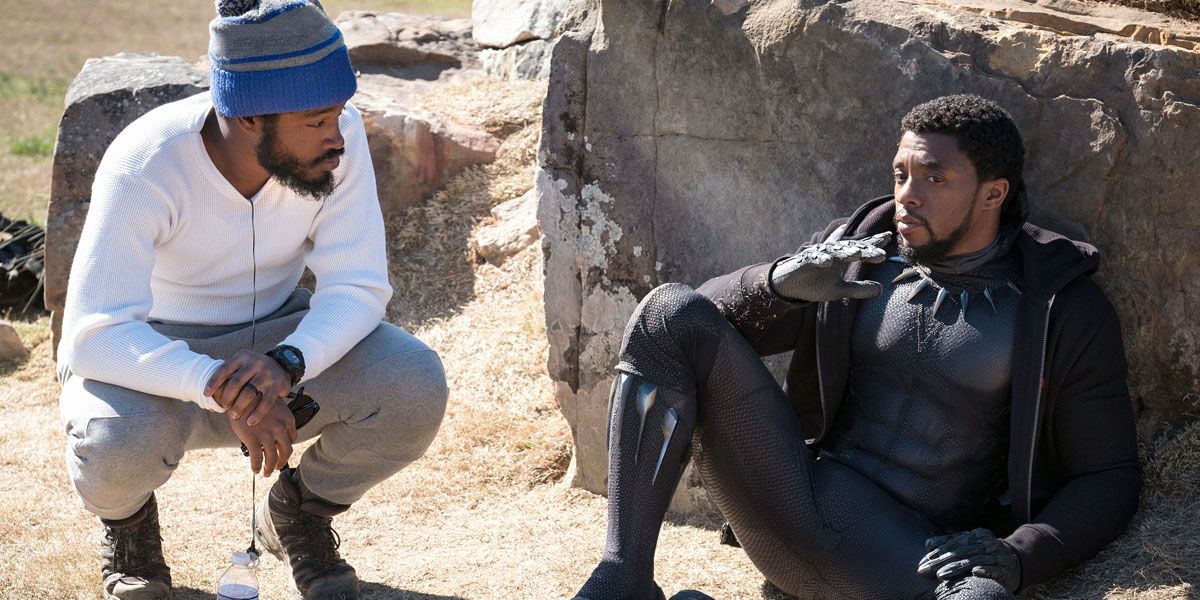 Ryan Coogler with Chadwick Boseman on the set of Black Panther