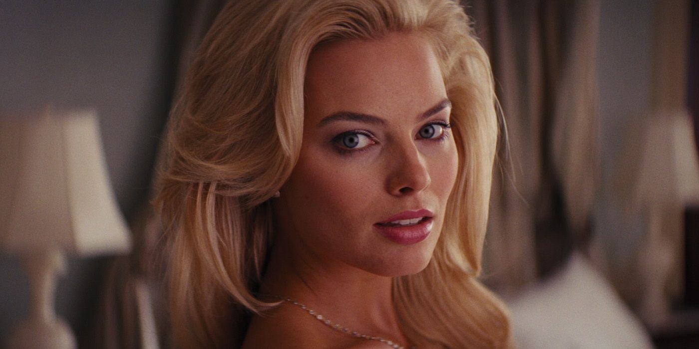 Margot Robbie looking over her shoulder in The Wolf of Wall Street.