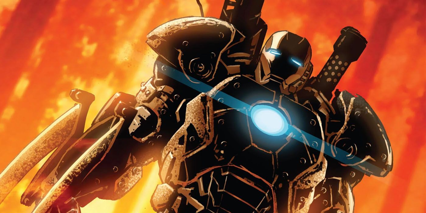 Iron Man standing in his Model 48 "Cold Iron" armor