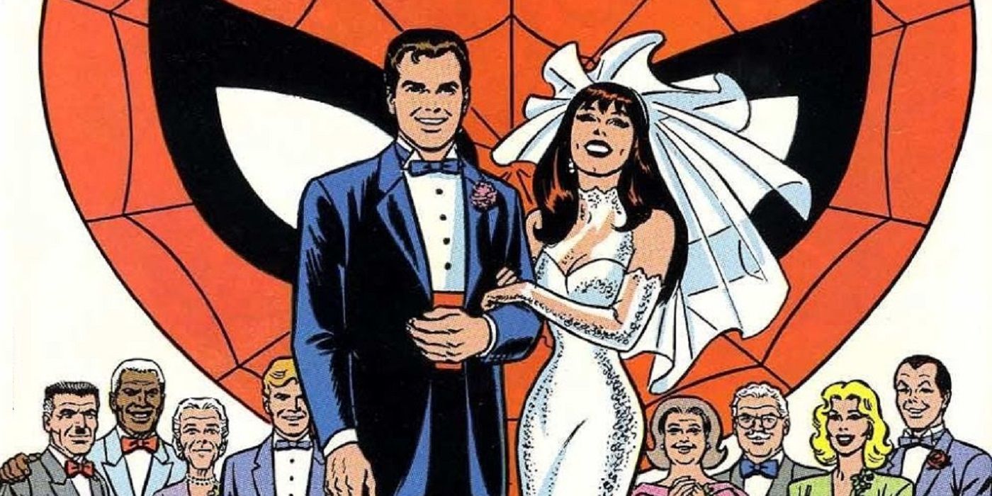 Peter Parker and Mary Jane at the wedding