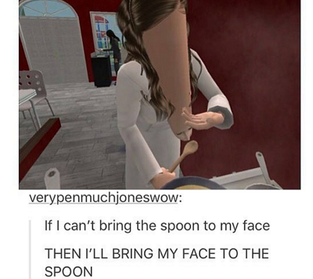 The Sims Face Spoon Glitch