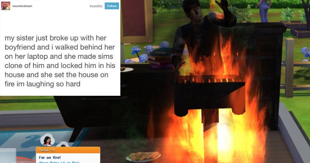 The Sims House on Fire