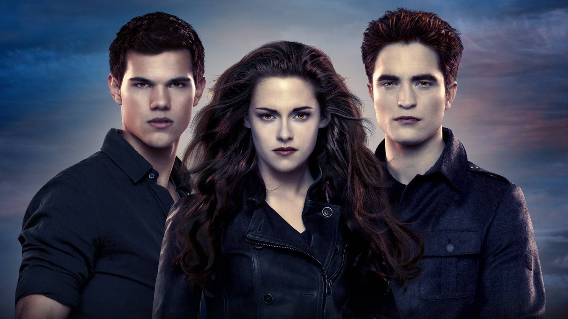 Jacob, Bella, and Edward in a promo image for Twilight