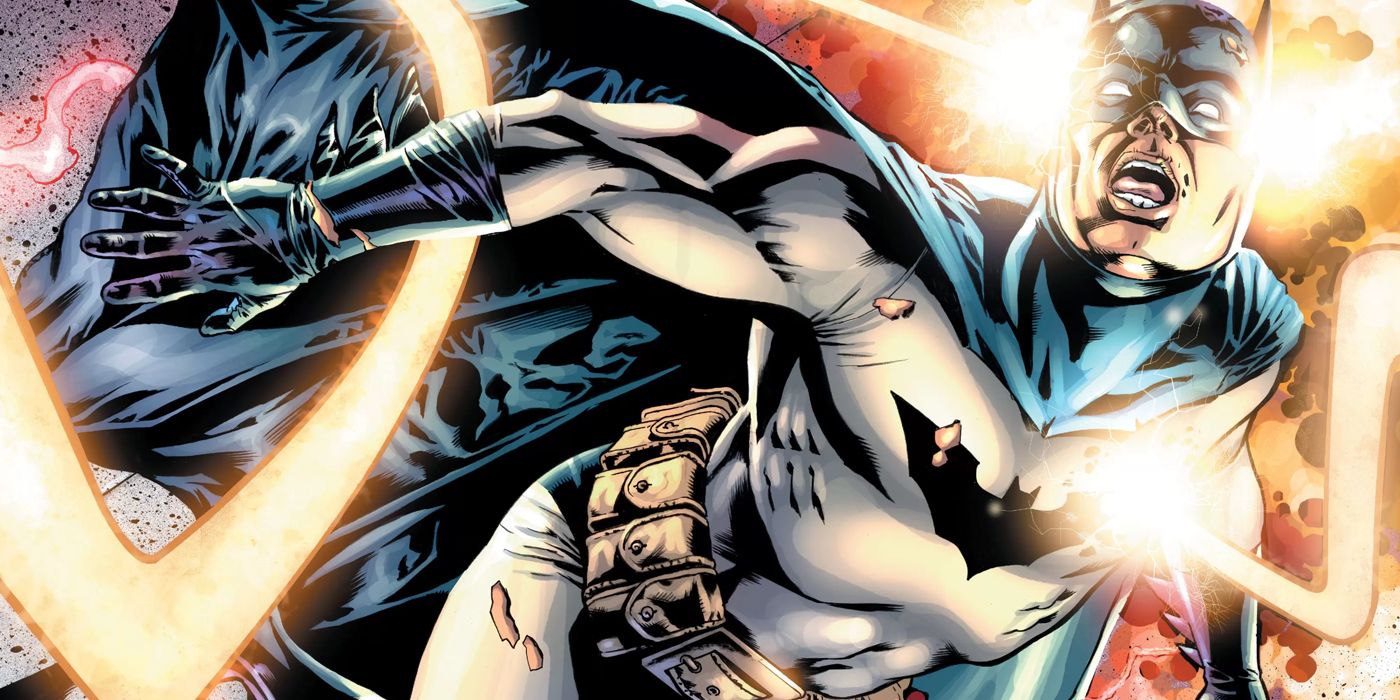 Darkseid shoots Omega Beams at Batman