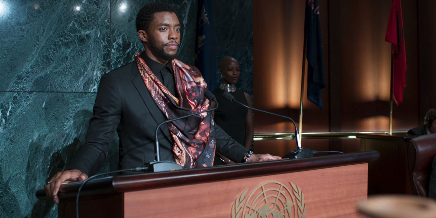 T'Challa addressing the United Nations in Black Panther