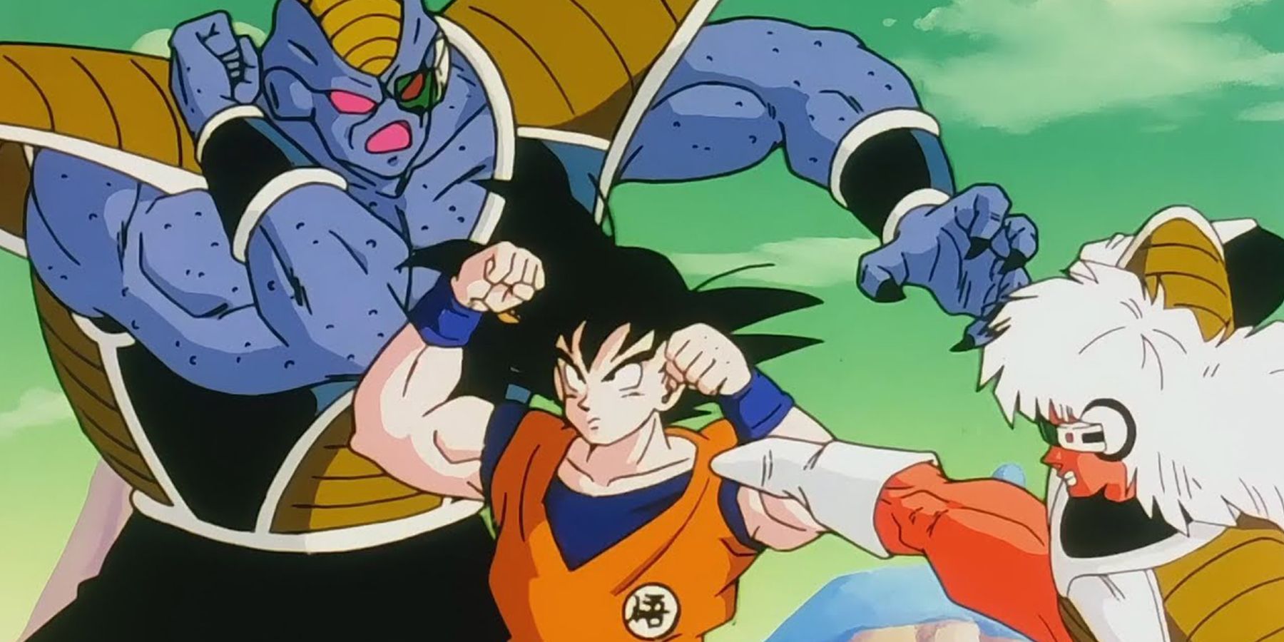 Goku takes on Burter and Jeice at once in Dragon Ball