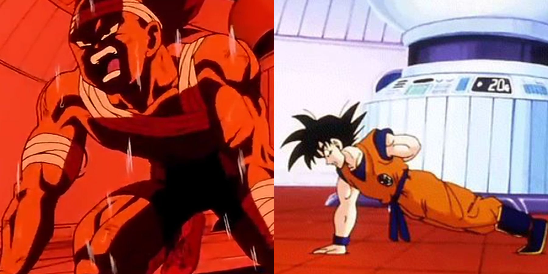 Goku and Vegeta Training Separately