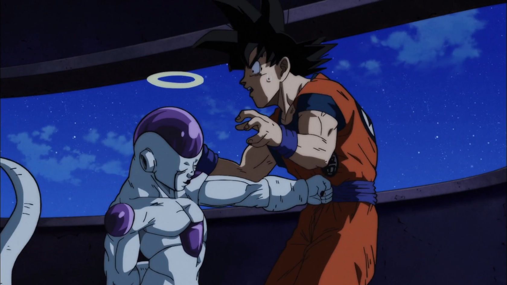 Frieza attacks Goku on Dragon Ball Super