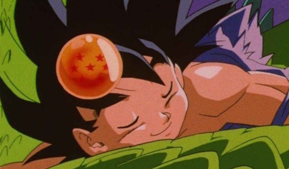 Goku leaves with Shenron in Dragon Ball GT.