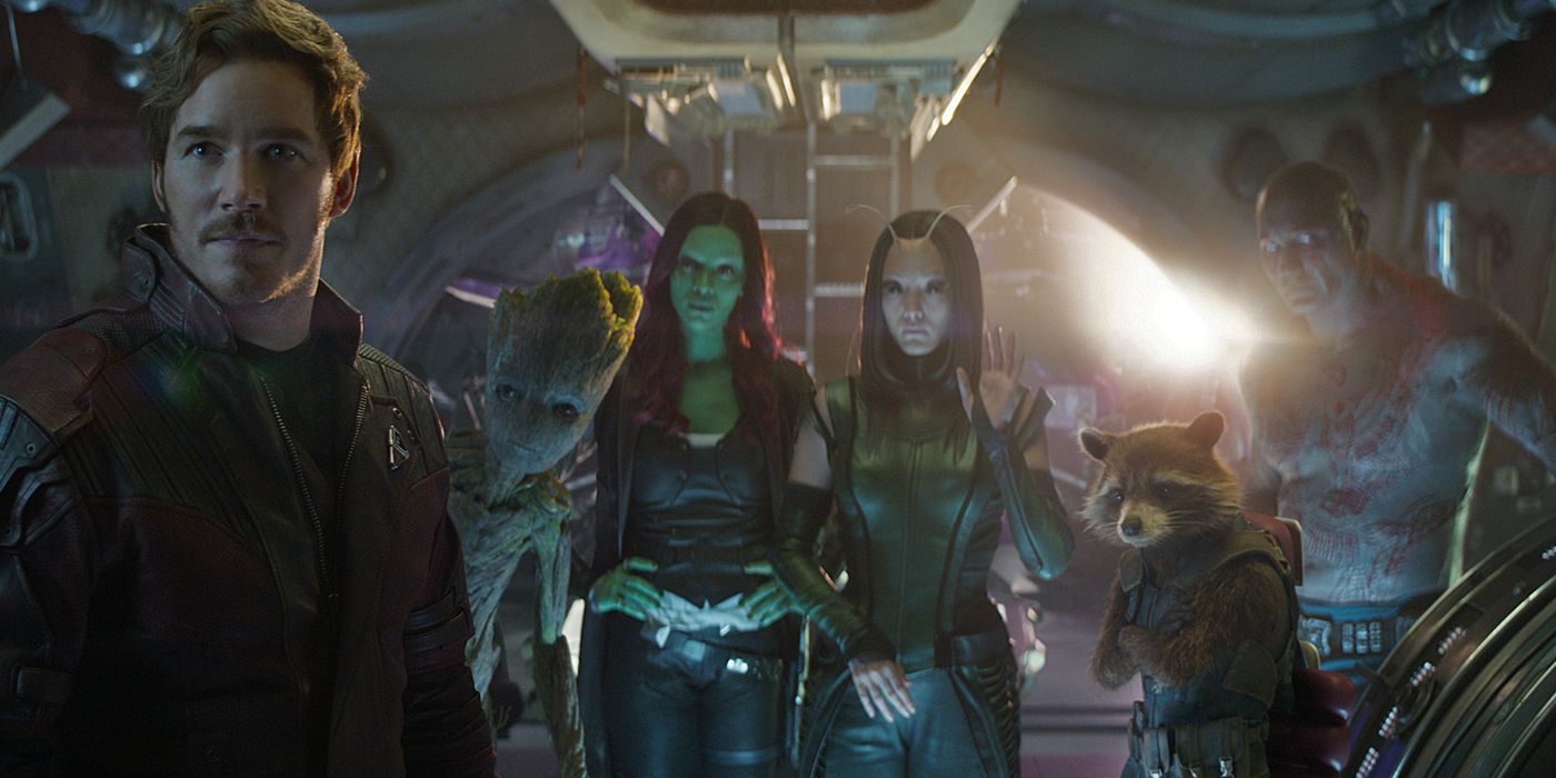 The Guardians of The Galaxy gathering in Avengers Infinity War