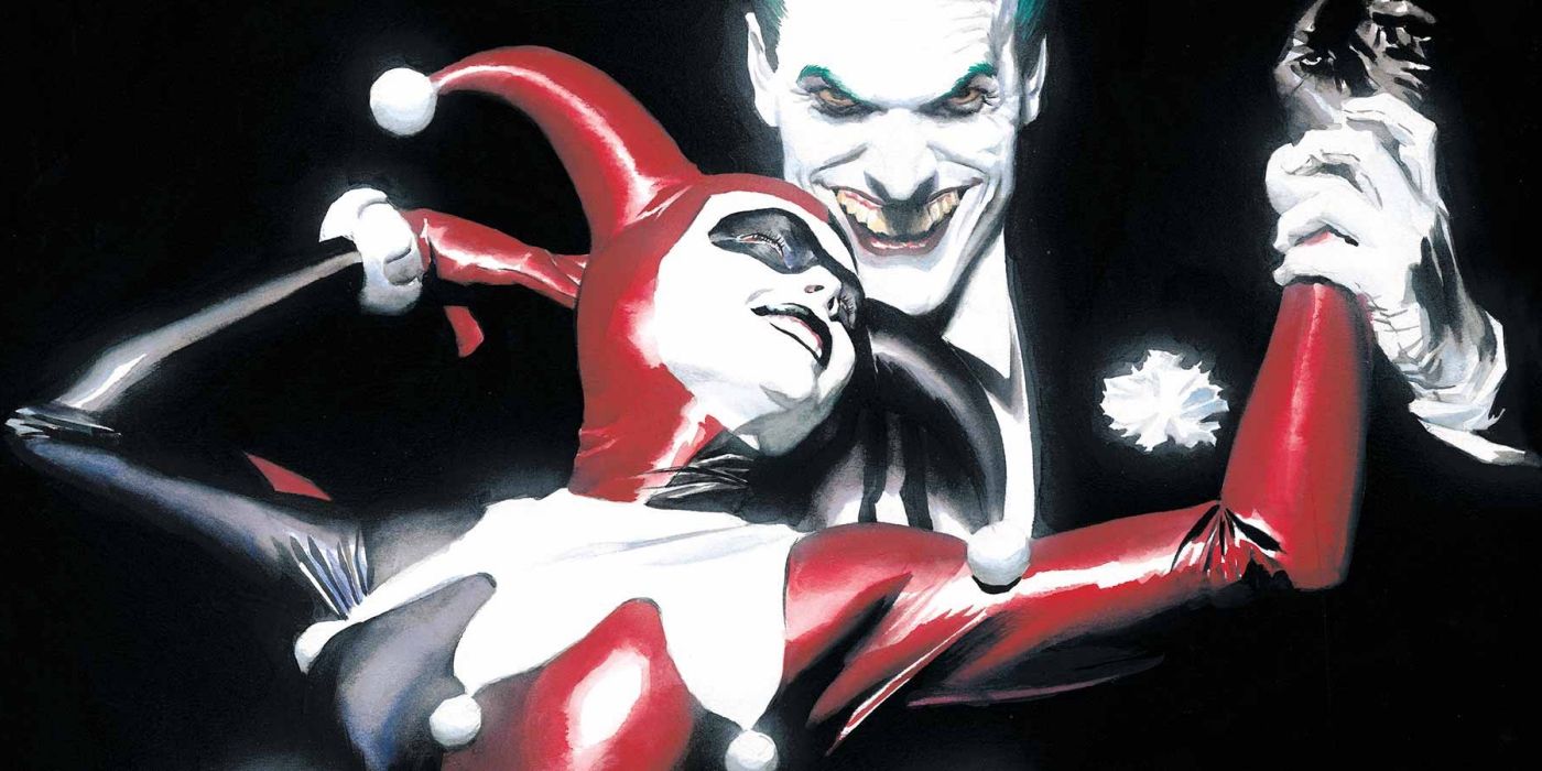 Joker and Harley Quinn dancing together by Alex Ross