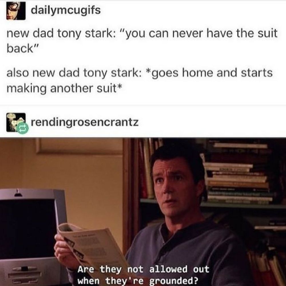 New dad Tony Stark meme