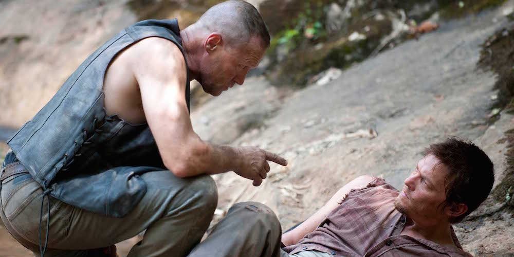 Merle Dixon (Michael Rooker) appears to Daryl (Norman Reedus) in The Walking Dead