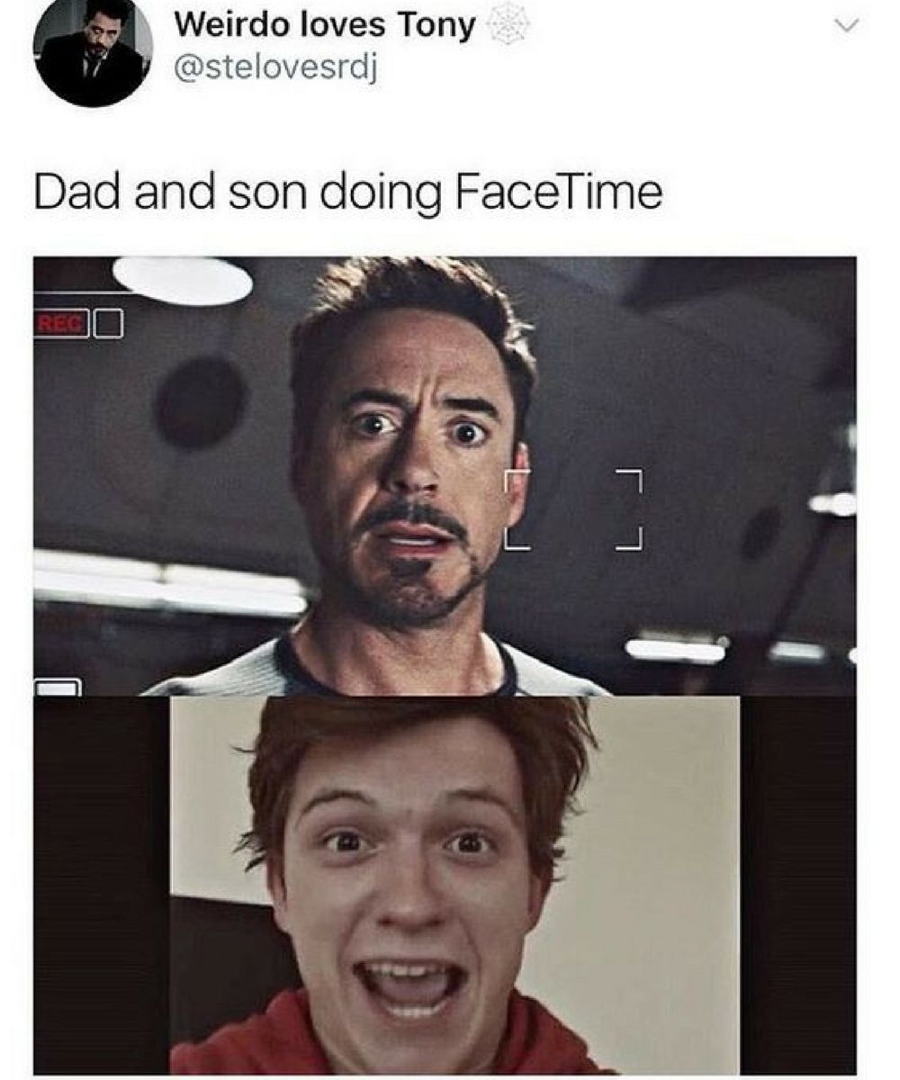 Tony Stark Peter Parker FaceTime meme