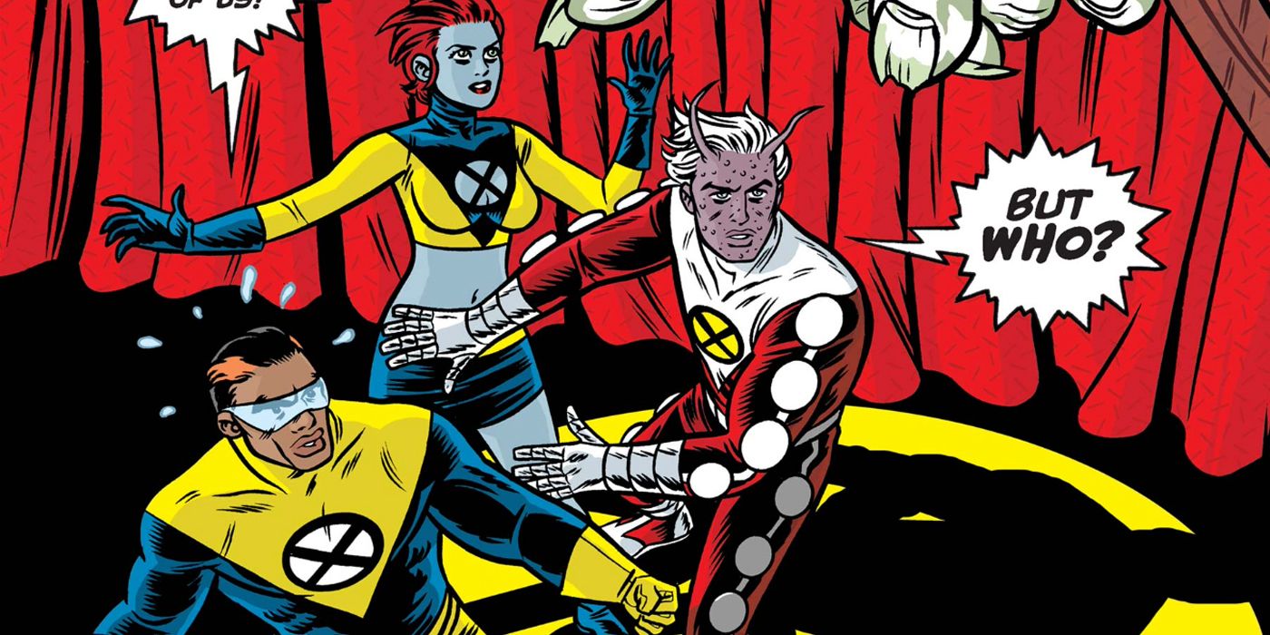 The X-Statix team fights in artwork by Mike Allred
