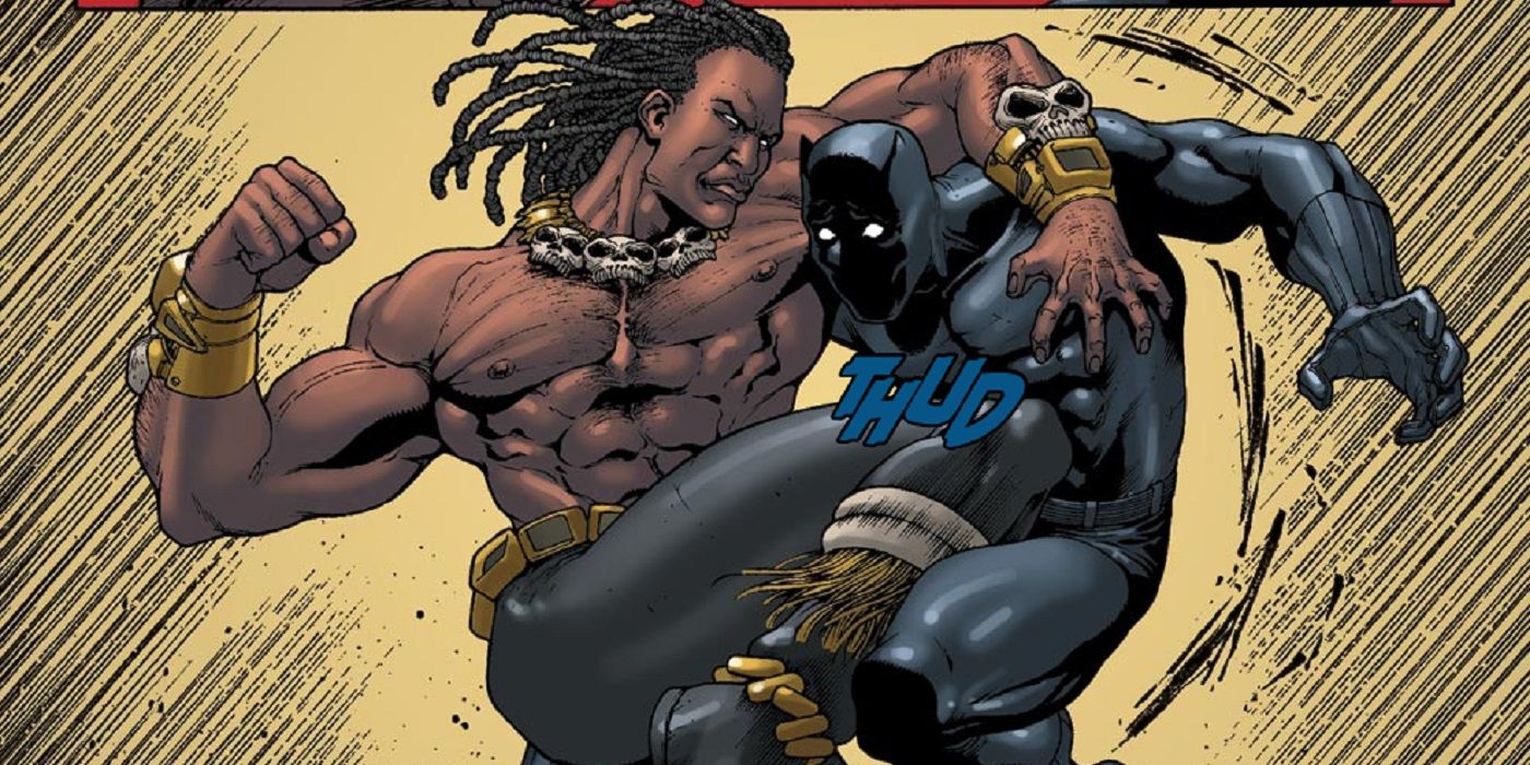 T'Challa fights Killmonger in one-on-one combat