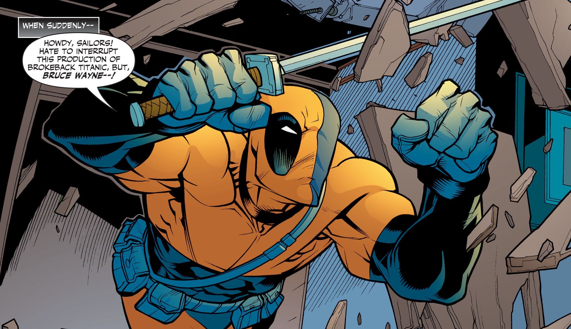 The &quot;Deadpool&quot;-- or Deathstroke the Terminator-- of the Crime Syndicate universe