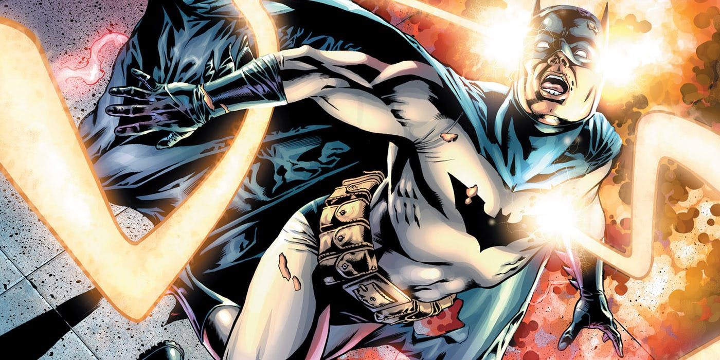 Batman is hit by Omega Beams in Final Crisis