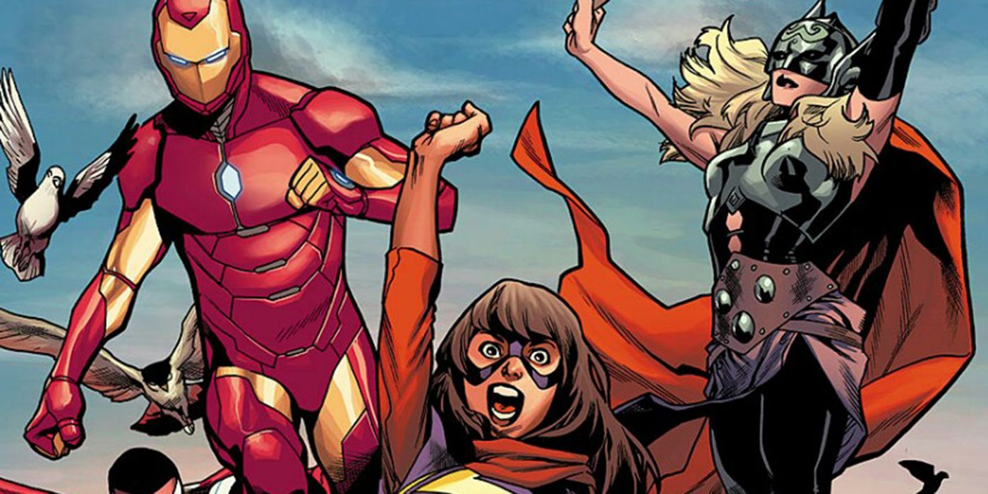 Iron Man, Ms. Marvel, and Jane Foster the Mighty Thor
