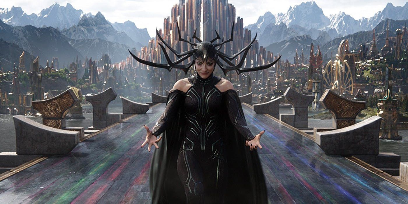 Hela in Asgard in the MCU's Thor: Ragnarok