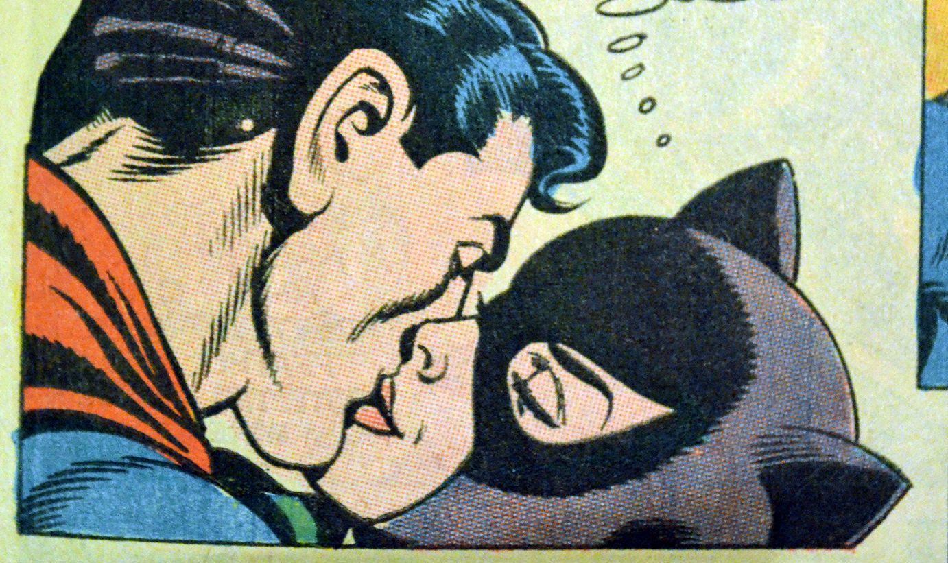 Catwoman and Superman Kiss
