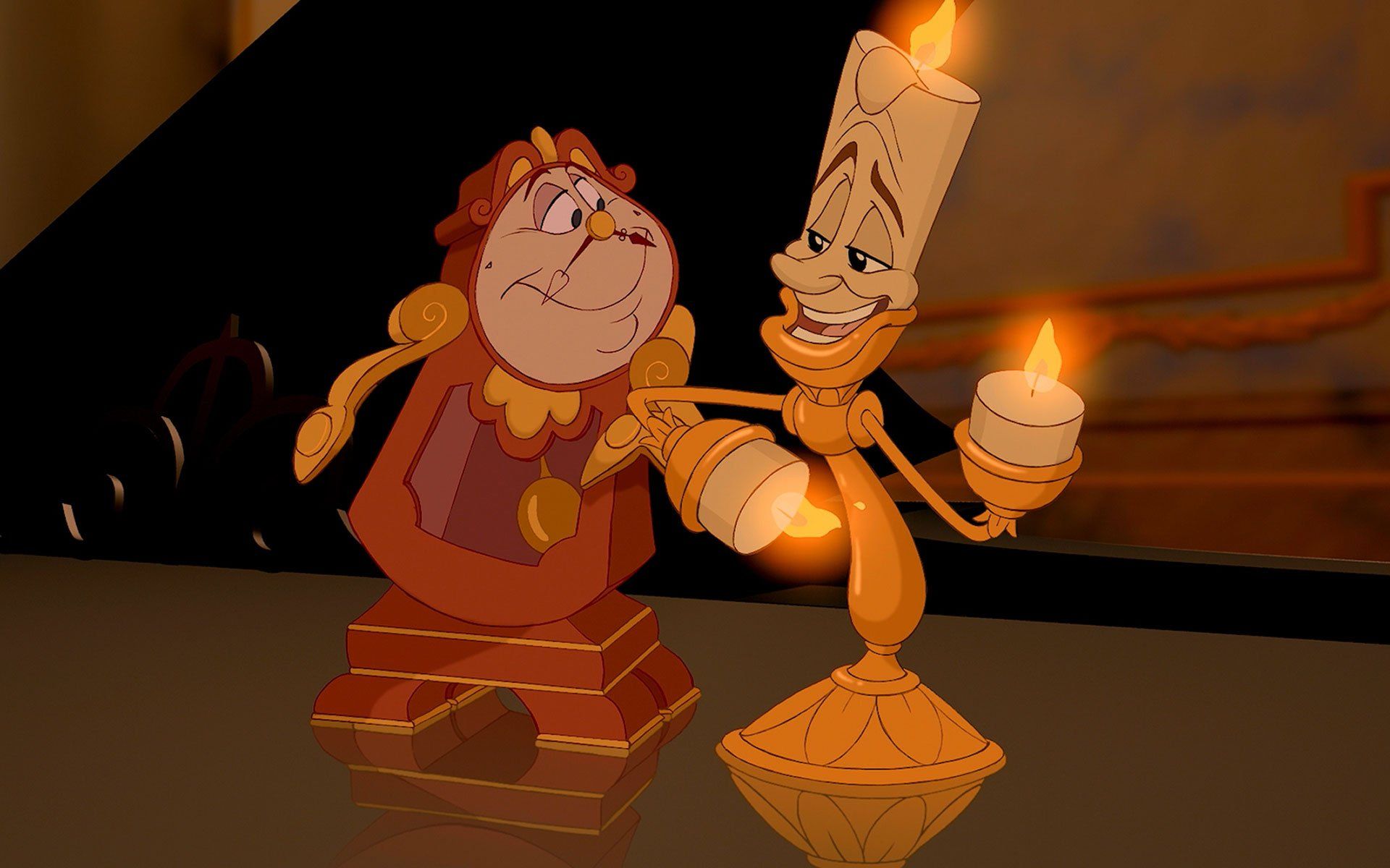 Cogsworth and Lumiere from Beauty and the Beast