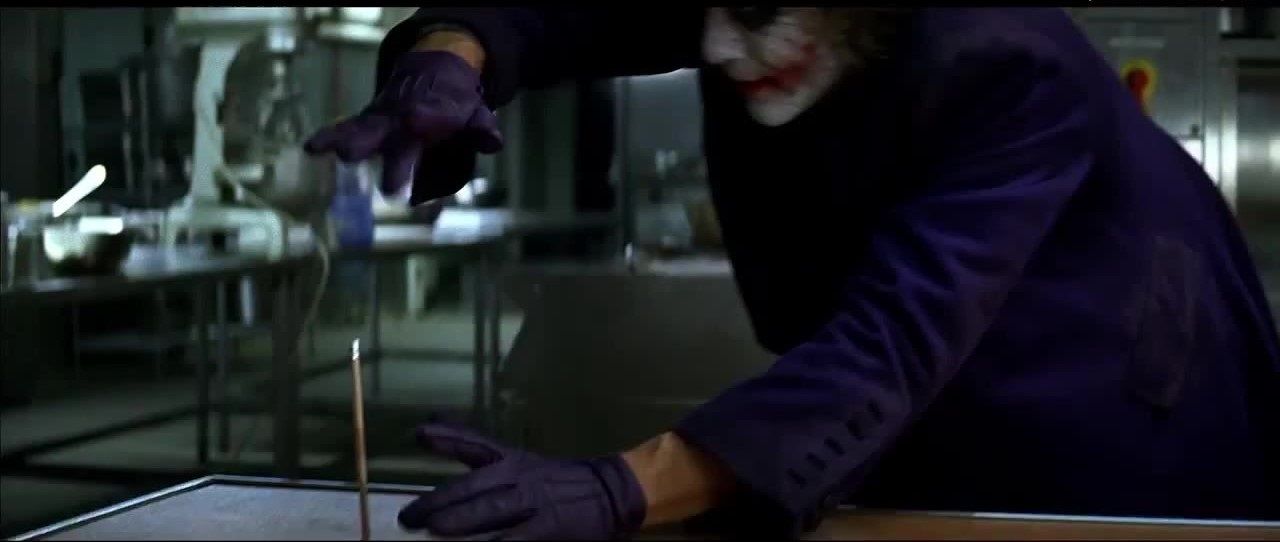 Joker Pencil Trick in The Dark Knight