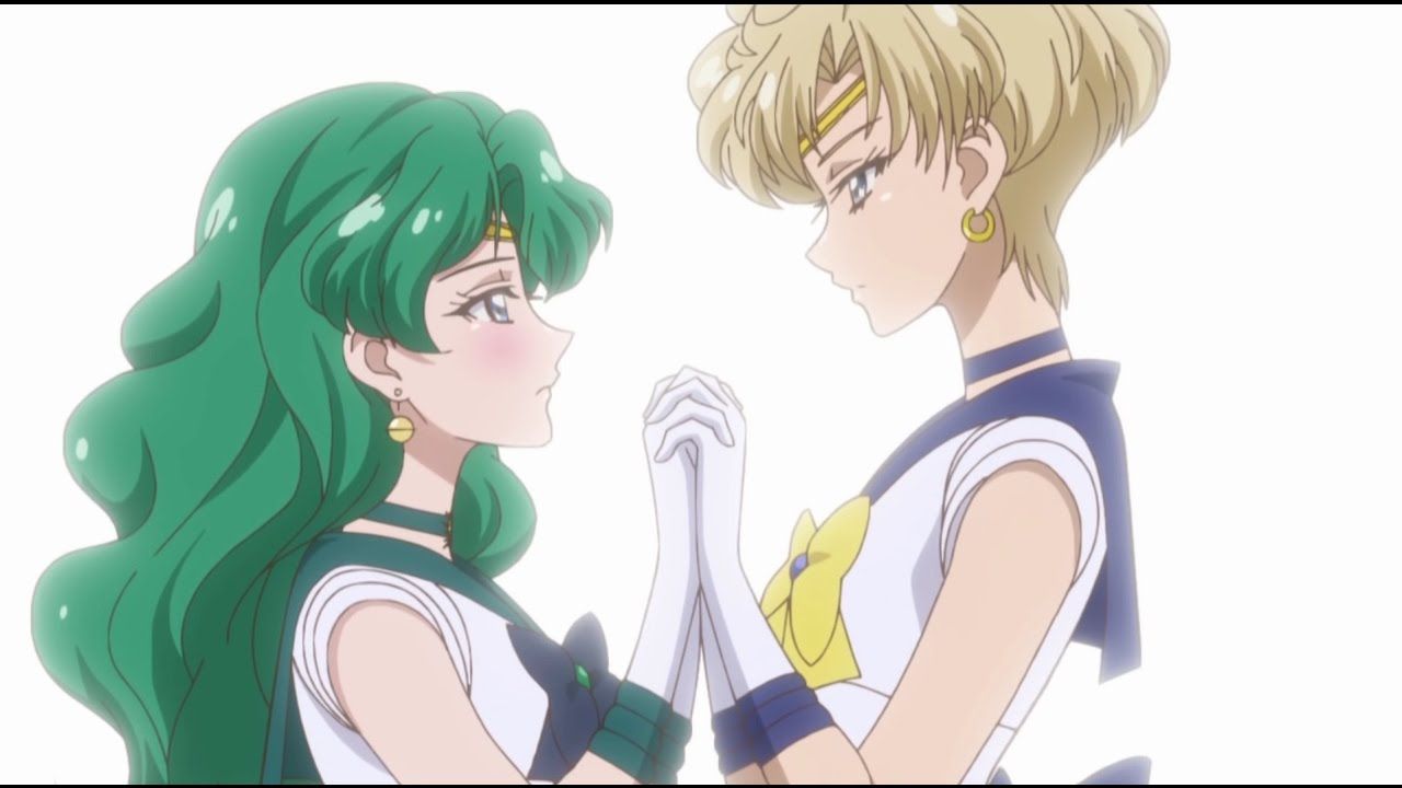 Sailor Neptune with Sailor Uranus Love in Sailor Moon Crystal