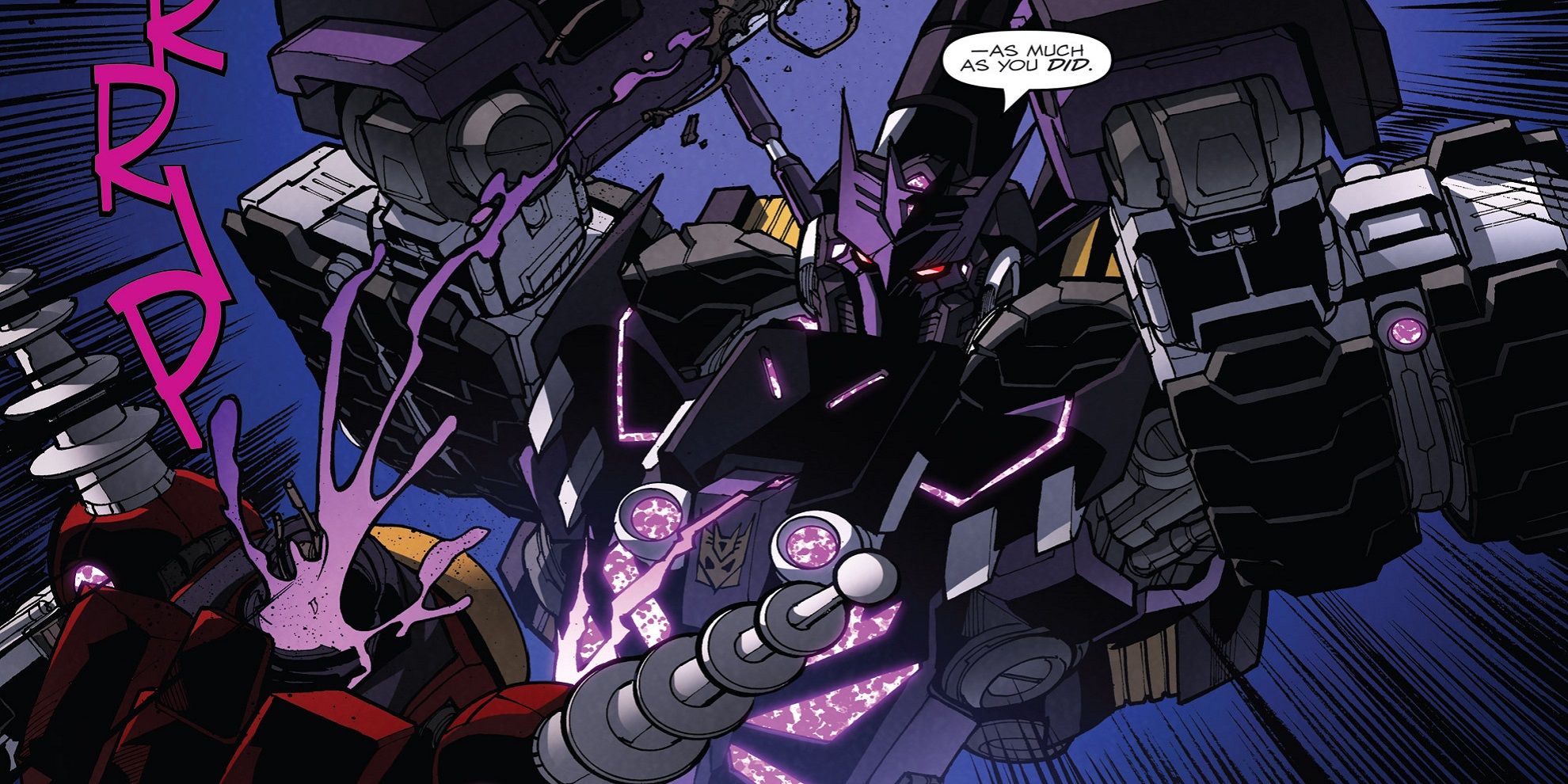 Tarn ripping another Decepticon apart in Transformers
