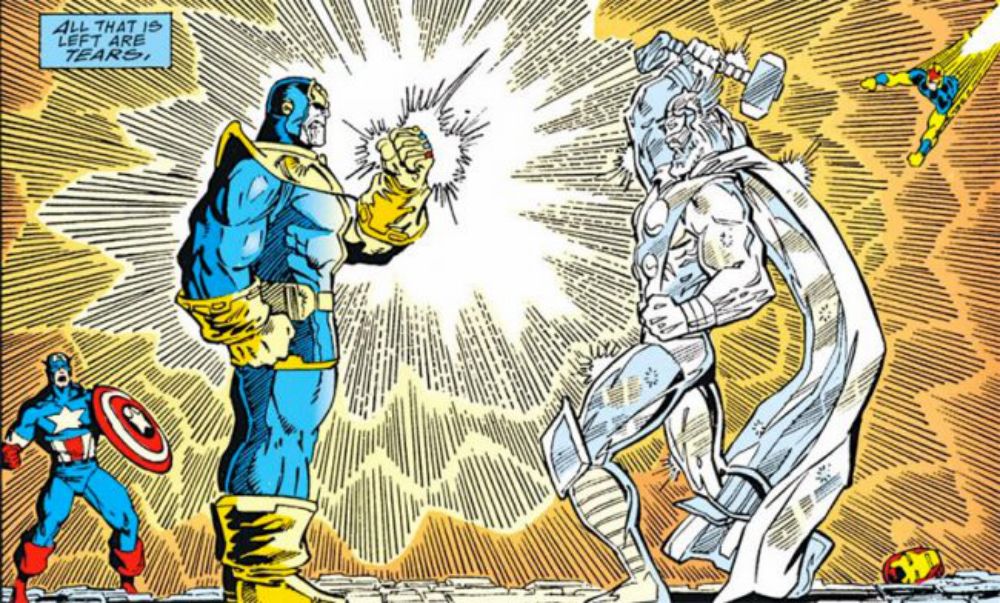 Thanos freezes Thor, Infinity Gauntlet