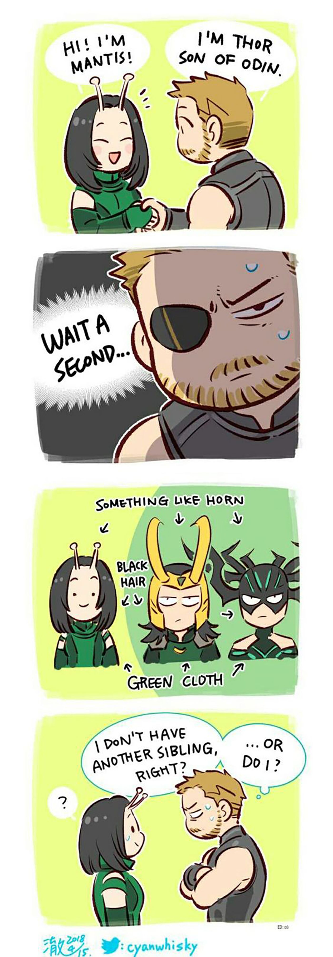 Thor Loki Hela Mantis Siblings