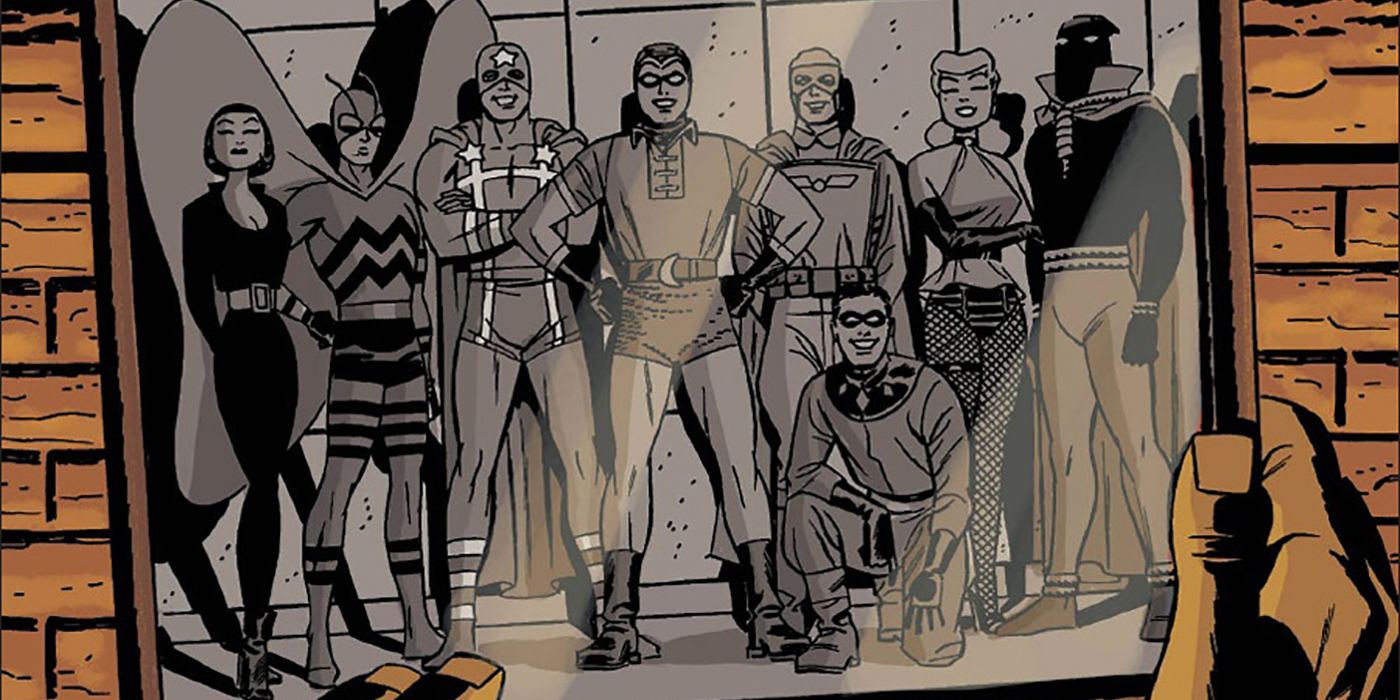 Watchmen's Minutemen as depicted in Alan Moore's graphic novel