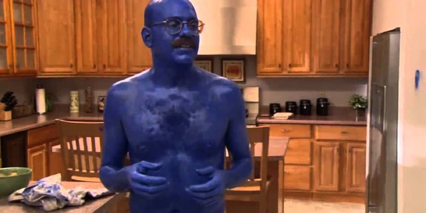 Tobias Funke covered in blue paint in Arrested Development