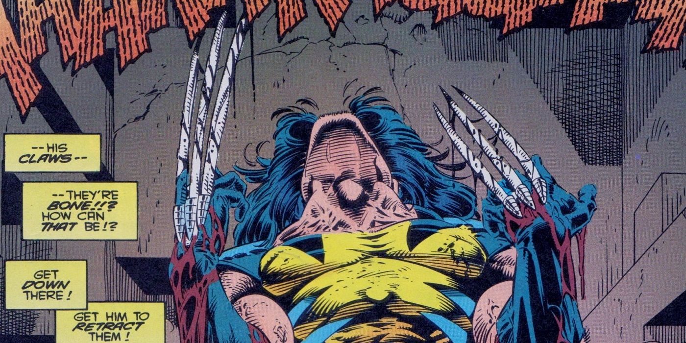 Wolverine discovering his bone claws in Marvel Comics