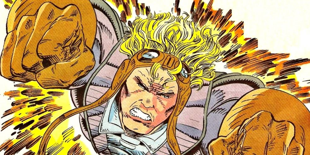 X-Force's Cannonball flying full-tilt in Marvel Comics