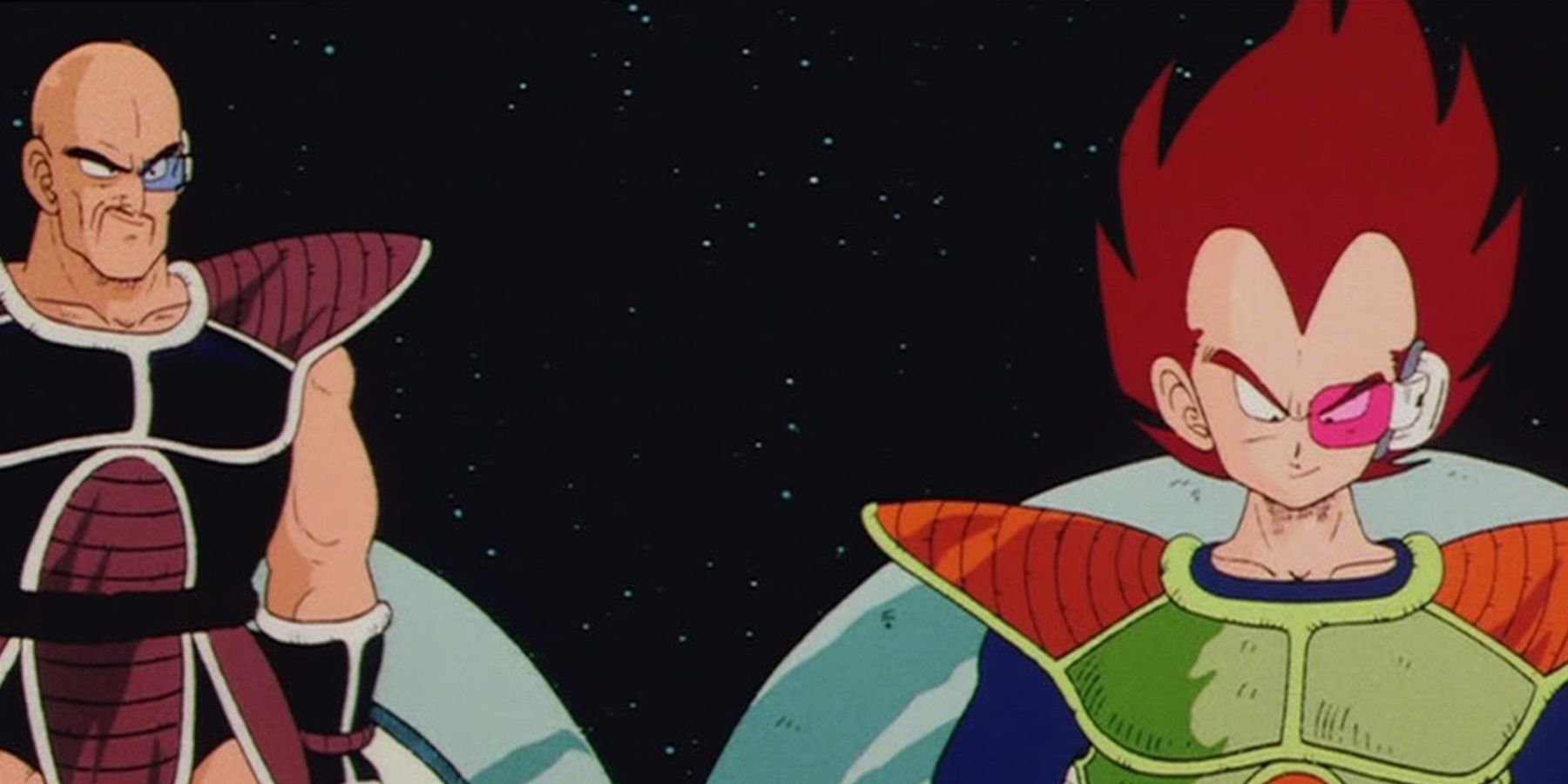 Nappa and Vegeta get ready to travel to Earth in Dragon Ball Z