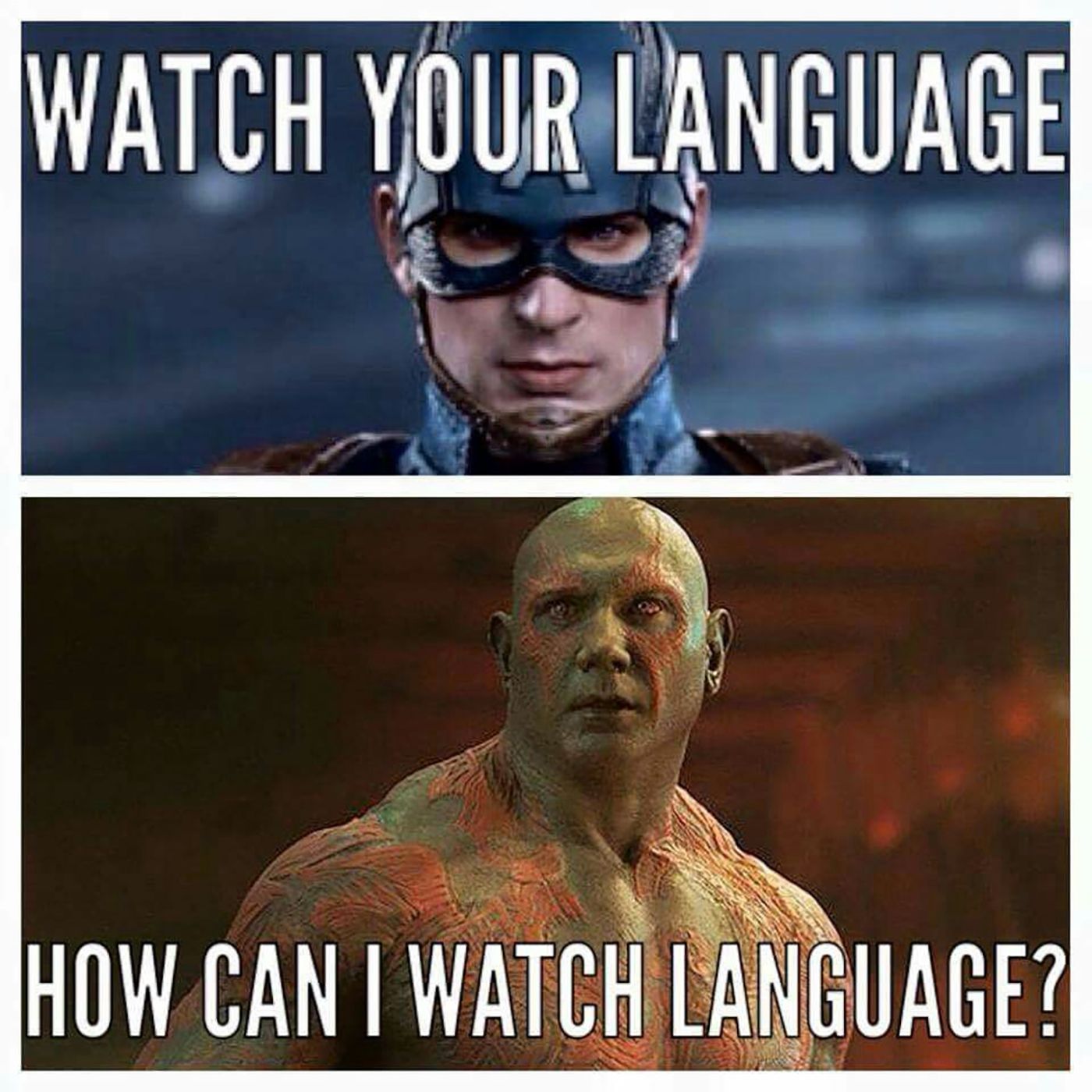 Drax Captain America Language
