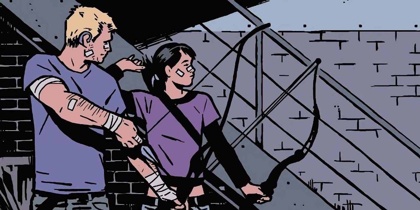 Clint Barton and Kate Bishop from Matt Fraction's Hawkeye