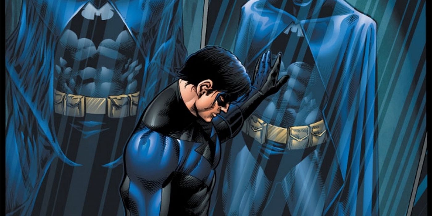 Nightwing with Batman's suit