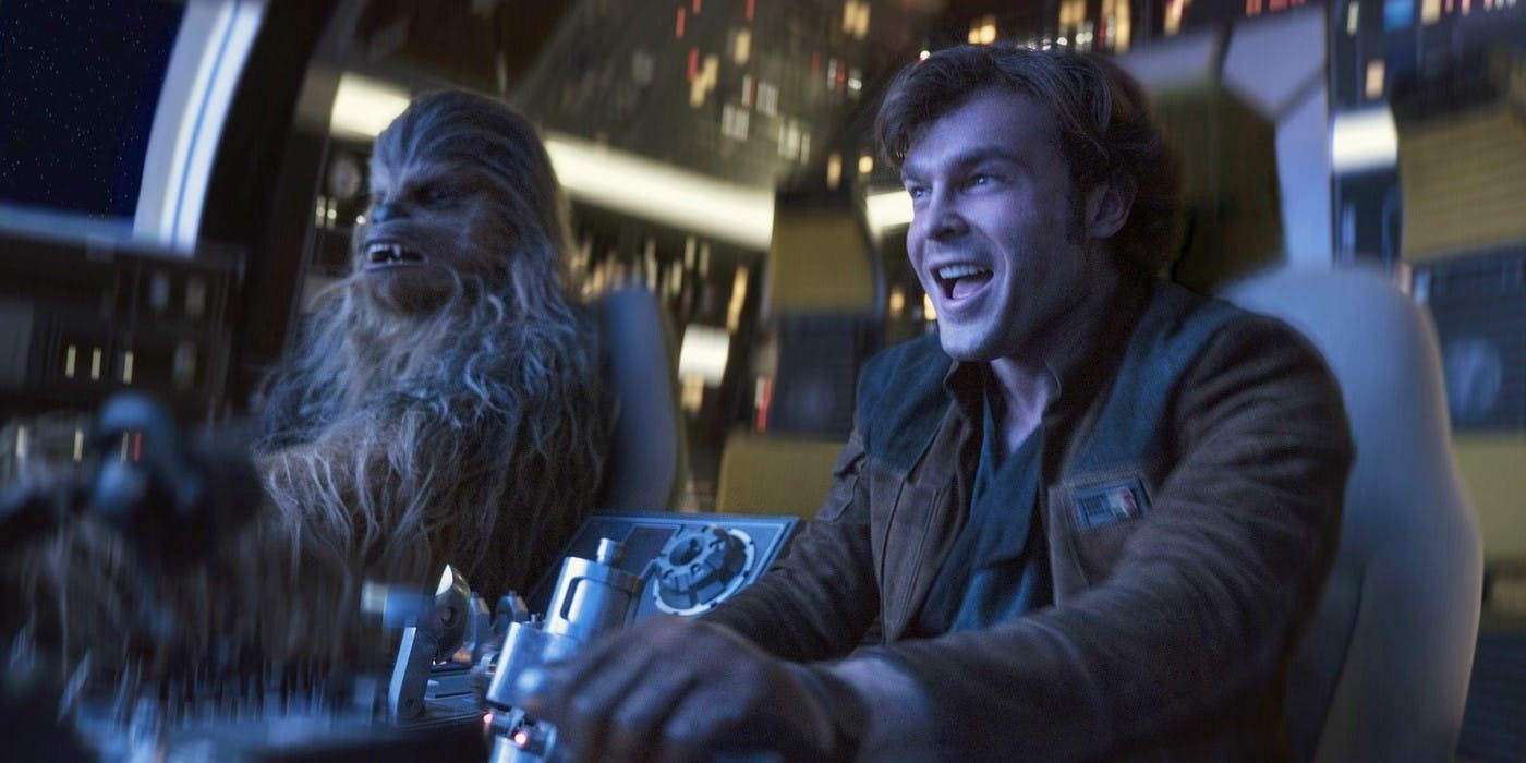 Han and Chewie in the Millennium Falcon from Solo: A Star Wars Story